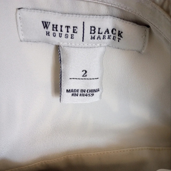 WHBM Black White Tropical Floral Bold Print Long Gown A-Line Strapless Gown Sz 2 - Picture 11 of 16